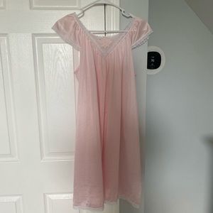 Vintage pink and white laced satin nightgown